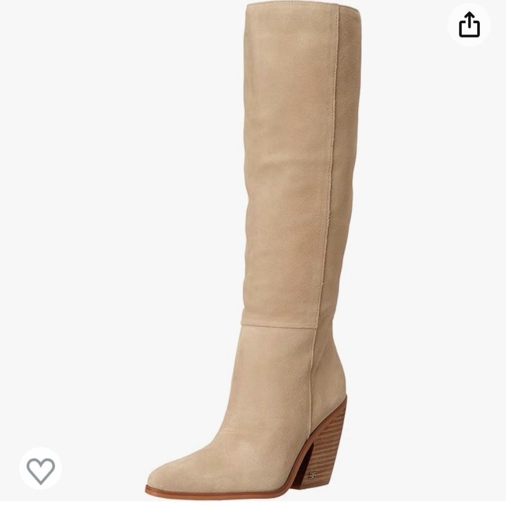 ANNABEL WOMENS LEATHER ALMOND TOE KNEE-HIGH BOOTS